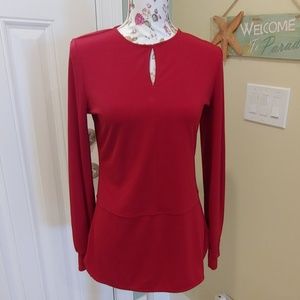 Ralph Lauren Small red tunic w/Keyhole neck NWOT